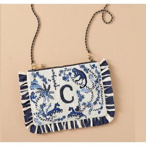 Anthropologie Beaded Monogram Clutch "C"